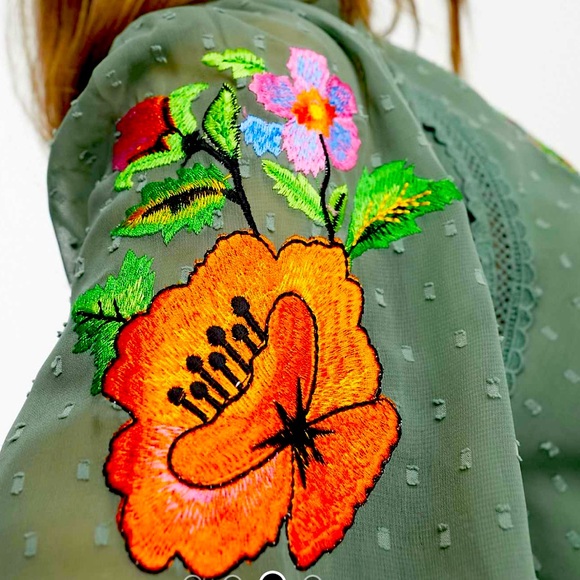 ASOS DESIGN CURVE FLORAL EMBROIDERED
NWOT LONG SLEEVE PLEATED DRESS - Picture 3 of 4